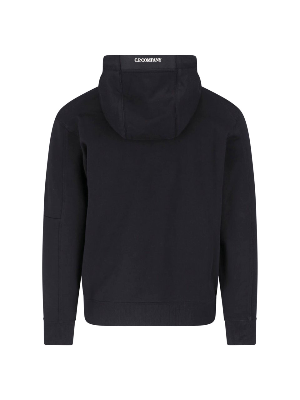 CP Company Black Cotton Logo Hoodie Zwart