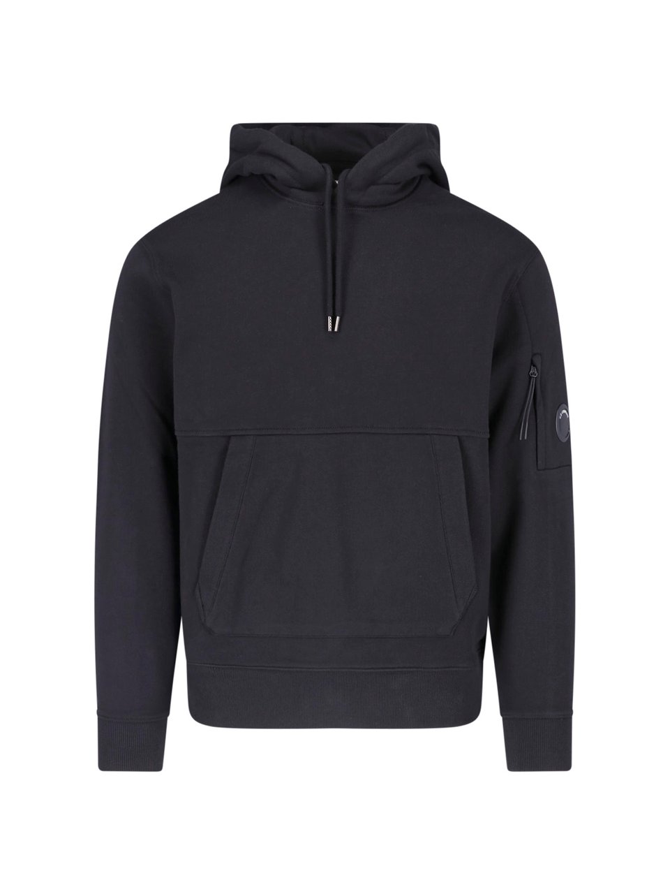 CP Company Black Cotton Logo Hoodie Zwart