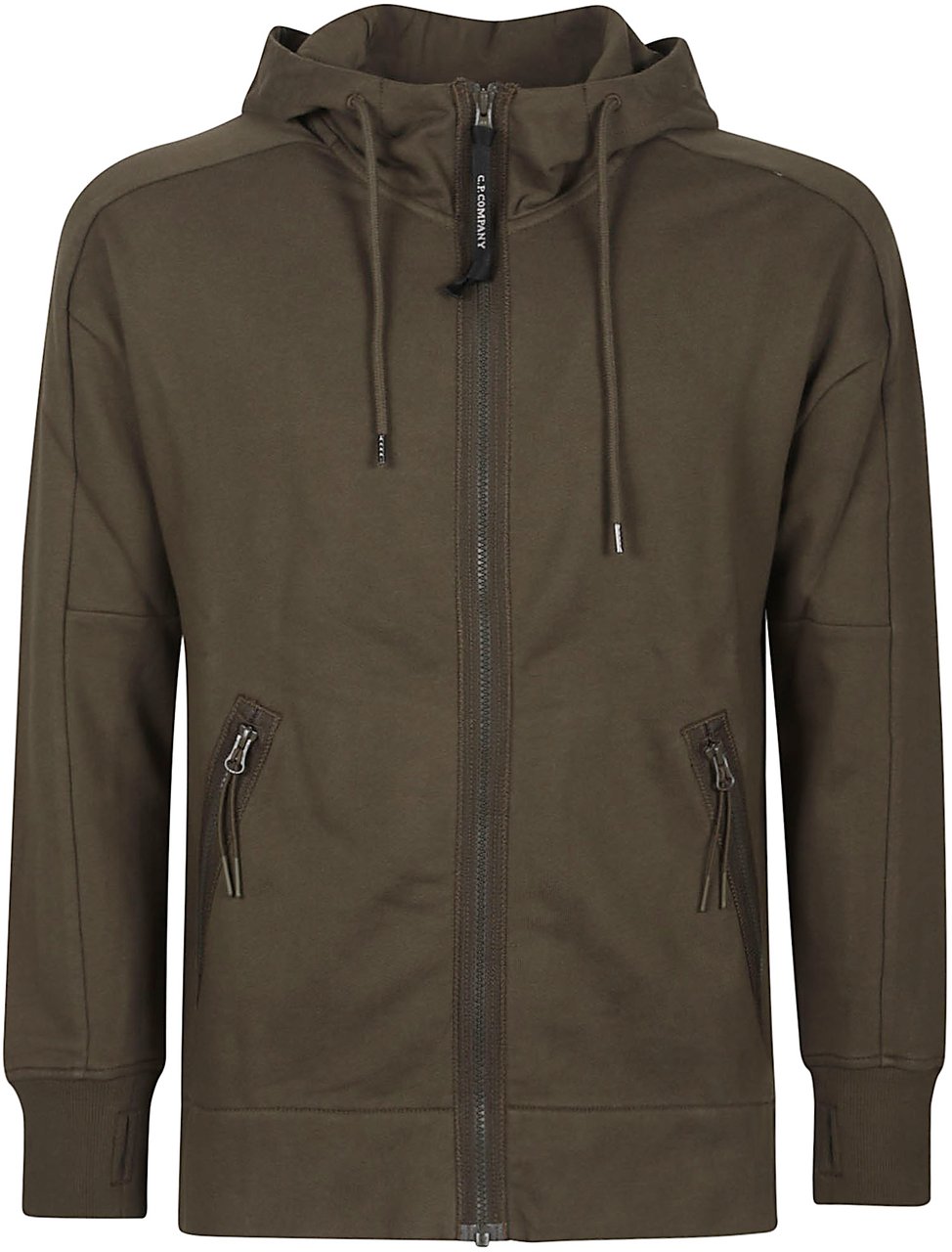 CP Company Diagonal Raised Fleece Goggle Sweatshirt Green Groen