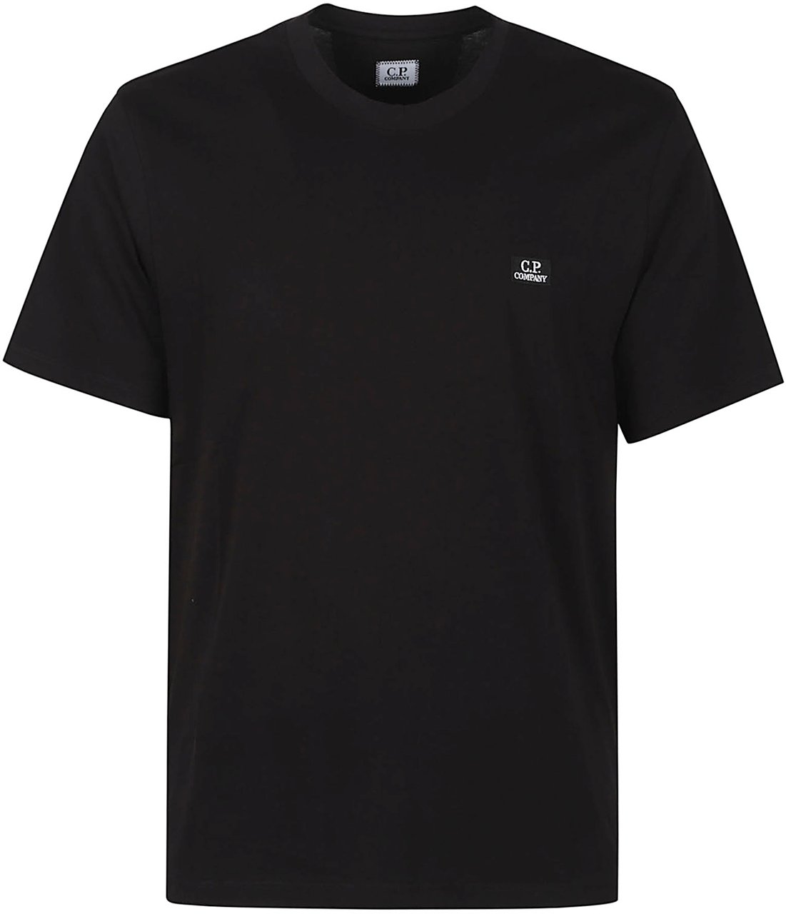 CP Company 30/1 Jersey Logo Patch T-shirt Black Zwart