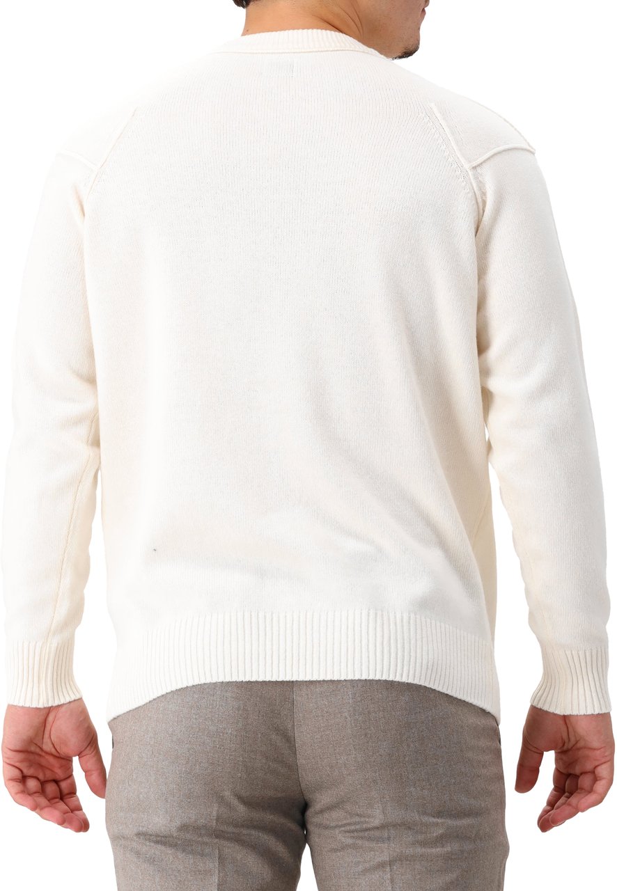CP Company Cp Company Gebreide Trui Wit Lambswool Wit