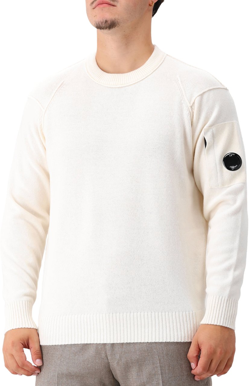 CP Company Cp Company Gebreide Trui Wit Lambswool Wit