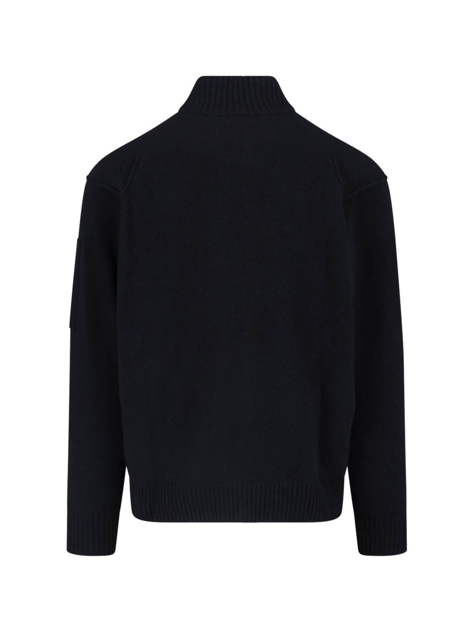 CP Company High-Collar Zip Cardigan With Unique Lens Detail Zwart