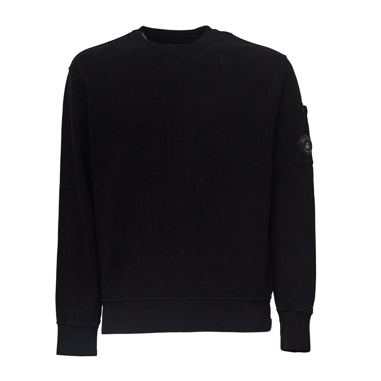 CP Company Brushed Emerized Diagonal Fleece Crewneck Sweatshirt Zwart