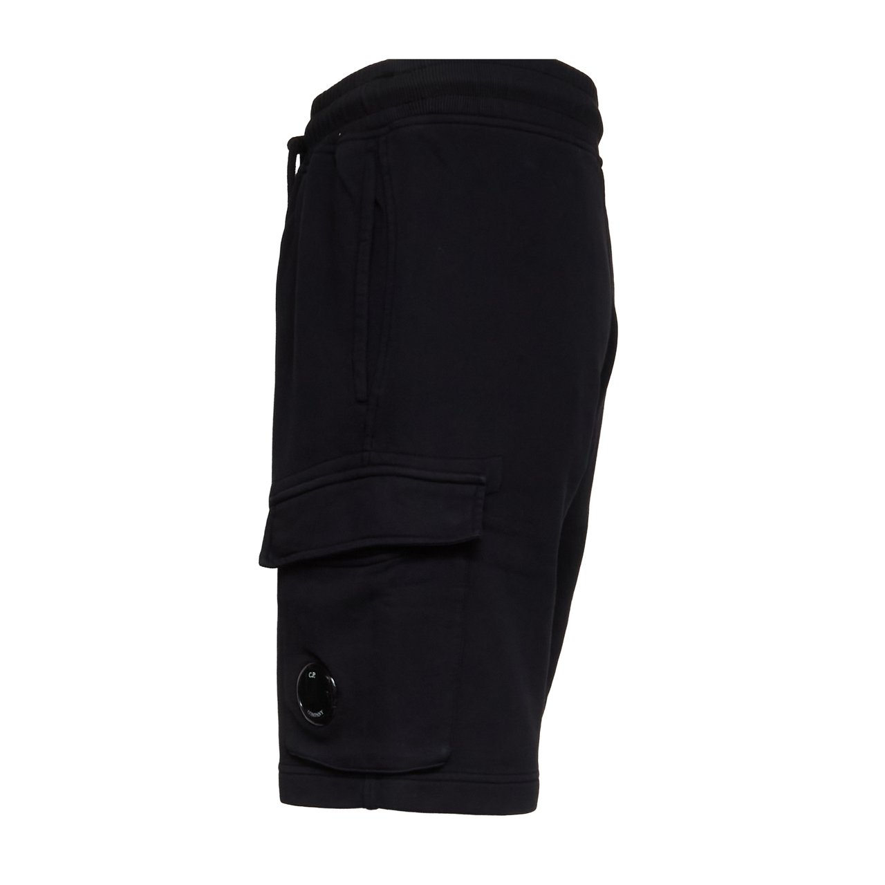 CP Company Cotton Diagonal Fleece Cargo Shorts Zwart