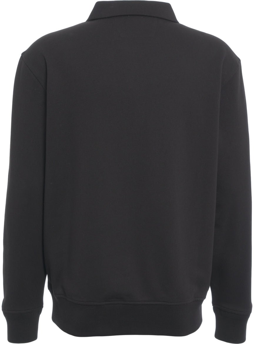 CP Company Sweatshirt with polo collar Zwart