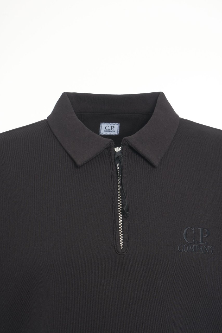 CP Company Sweatshirt with polo collar Zwart