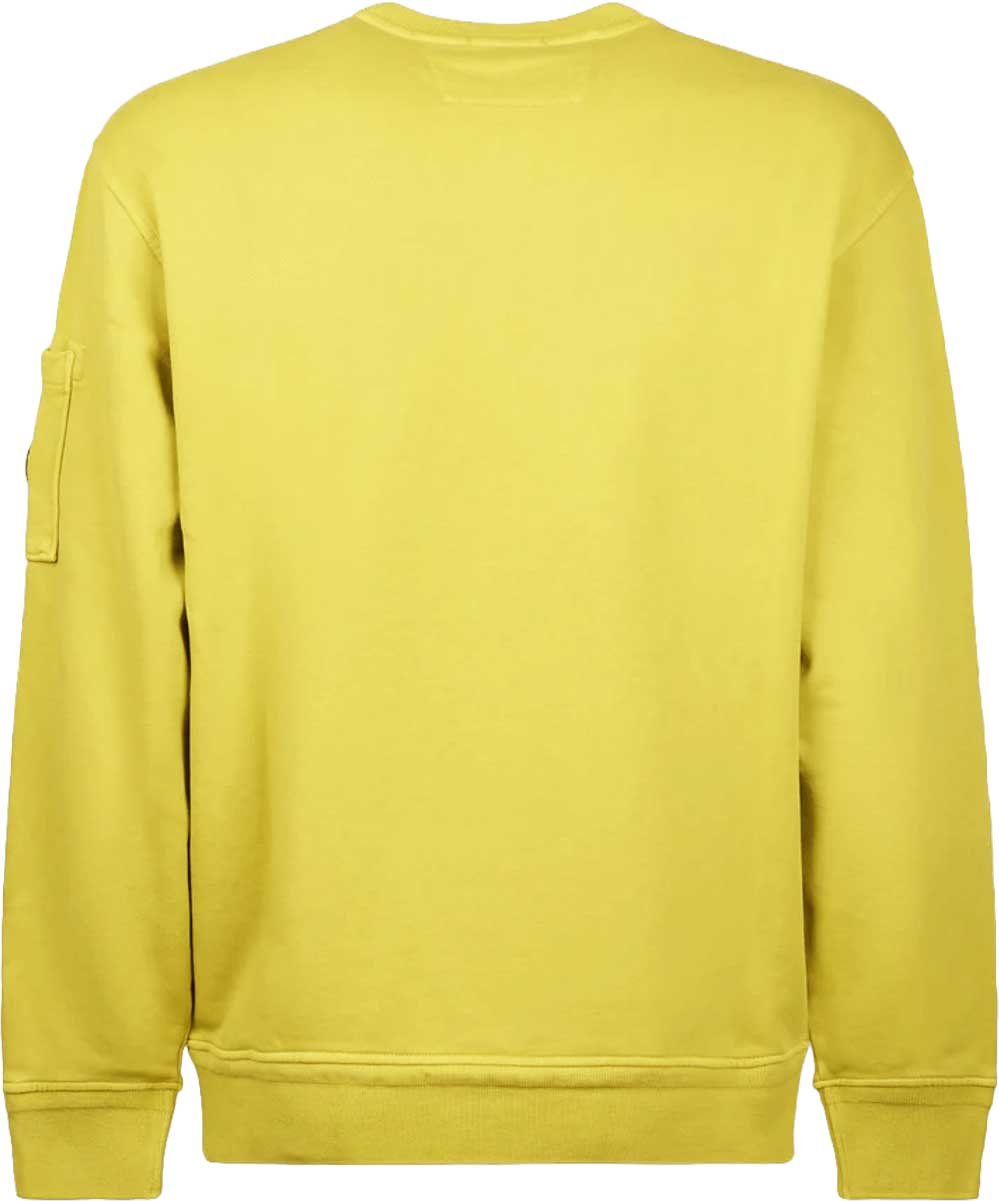 CP Company SWEATSHIRT MET RONDE HALS EN DIAGONALE FLEECE KATOENEN Geel