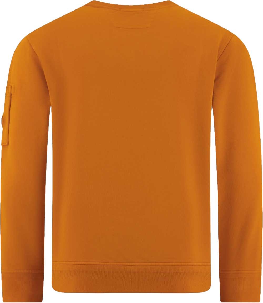 CP Company Katoenen fleece trui met ronde hals en diagonale strepen, oranje Oranje