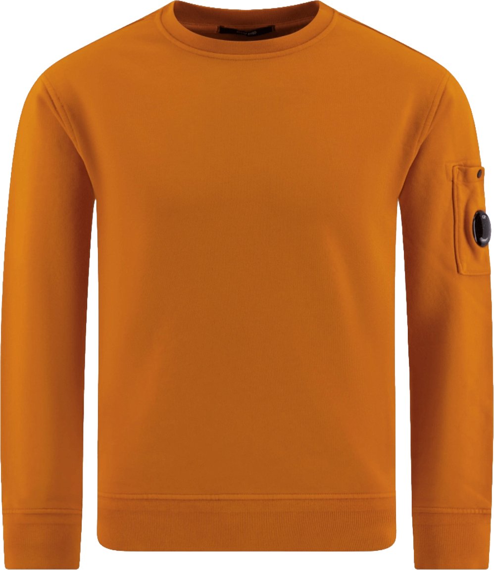 CP Company Katoenen fleece trui met ronde hals en diagonale strepen, oranje Oranje