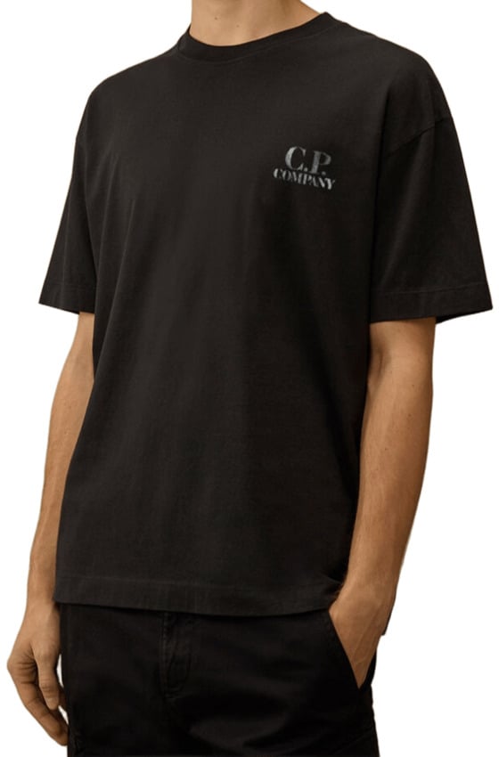 CP Company C.p. Company T-shirt E Polo Total Eclipse Zwart