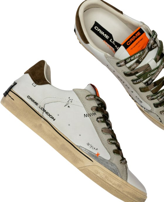 Crime London Sneakers Bianco Wit