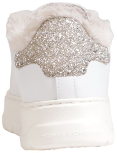 Crime London White Leather Chunky Sneakers Wit