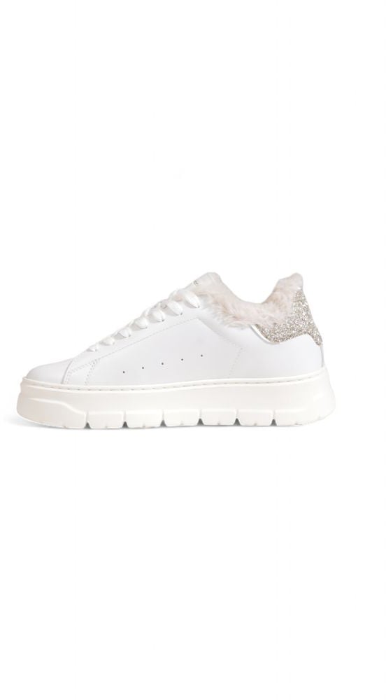 Crime London White Leather Chunky Sneakers Wit