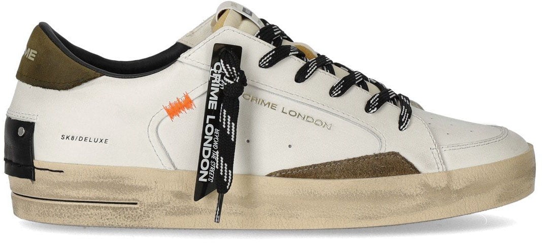 Crime London CRIME LONDON SK8 DELUXE MILITARY SNEAKER Wit