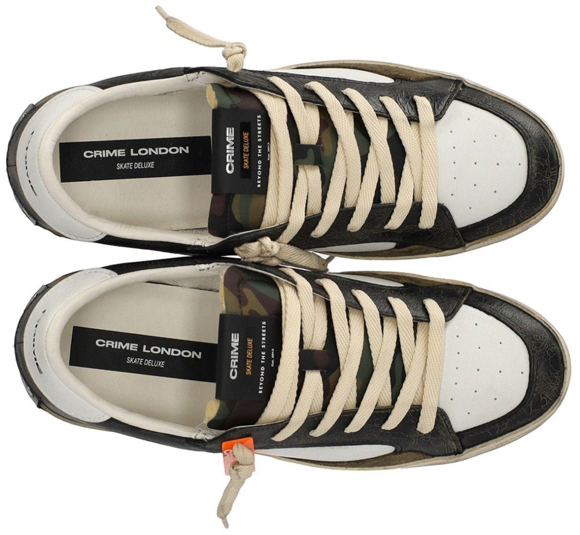 Crime London CRIME LONDON SK8 DELUXE WHITE AND SNEAKER Zwart