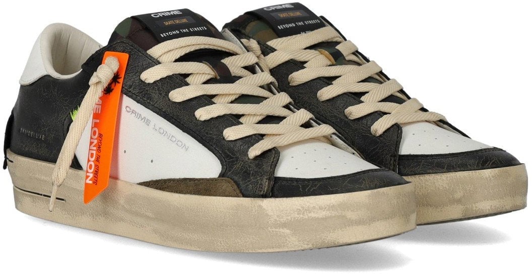 Crime London CRIME LONDON SK8 DELUXE WHITE AND SNEAKER Zwart