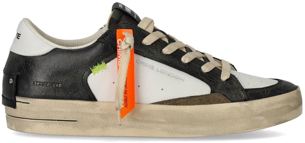 Crime London CRIME LONDON SK8 DELUXE WHITE AND SNEAKER Zwart