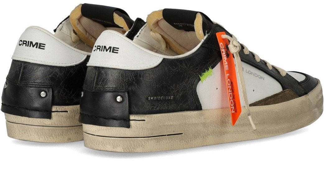 Crime London CRIME LONDON SK8 DELUXE WHITE AND SNEAKER Zwart