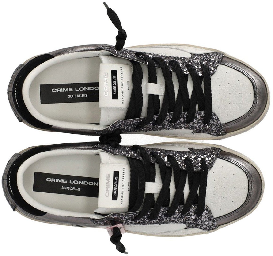 Crime London CRIME LONDON SK8 DELUXE GUNMETAL SNEAKER Grijs