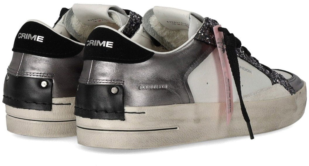 Crime London CRIME LONDON SK8 DELUXE GUNMETAL SNEAKER Grijs