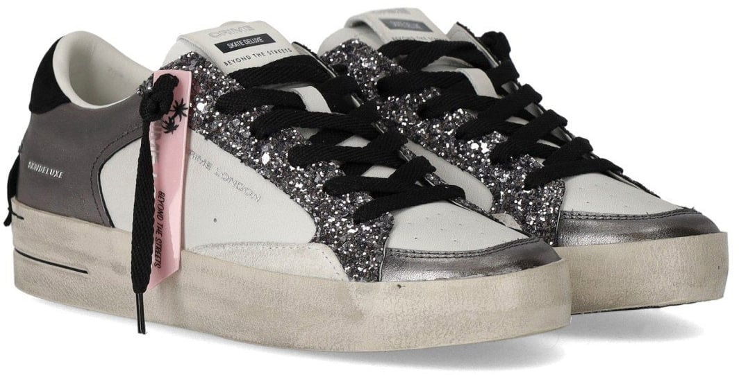 Crime London CRIME LONDON SK8 DELUXE GUNMETAL SNEAKER Grijs