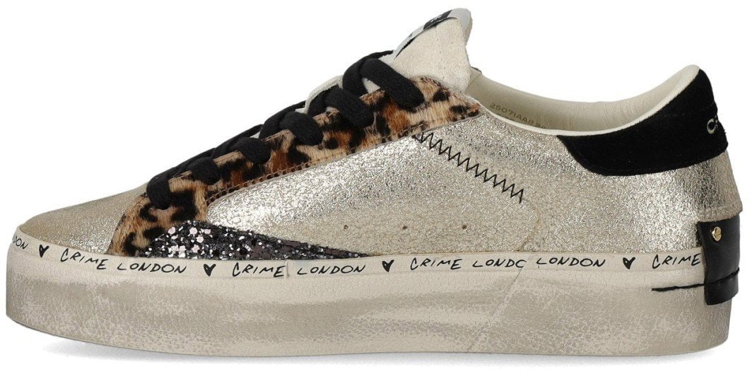 Crime London CRIME LONDON DISTRESSED PLATFORM SNEAKER Goud