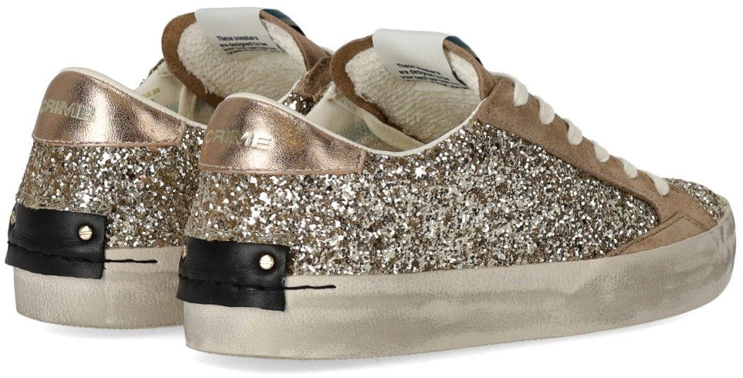 Crime London CRIME LONDON DISTRESSED GLITTER SNEAKER Goud