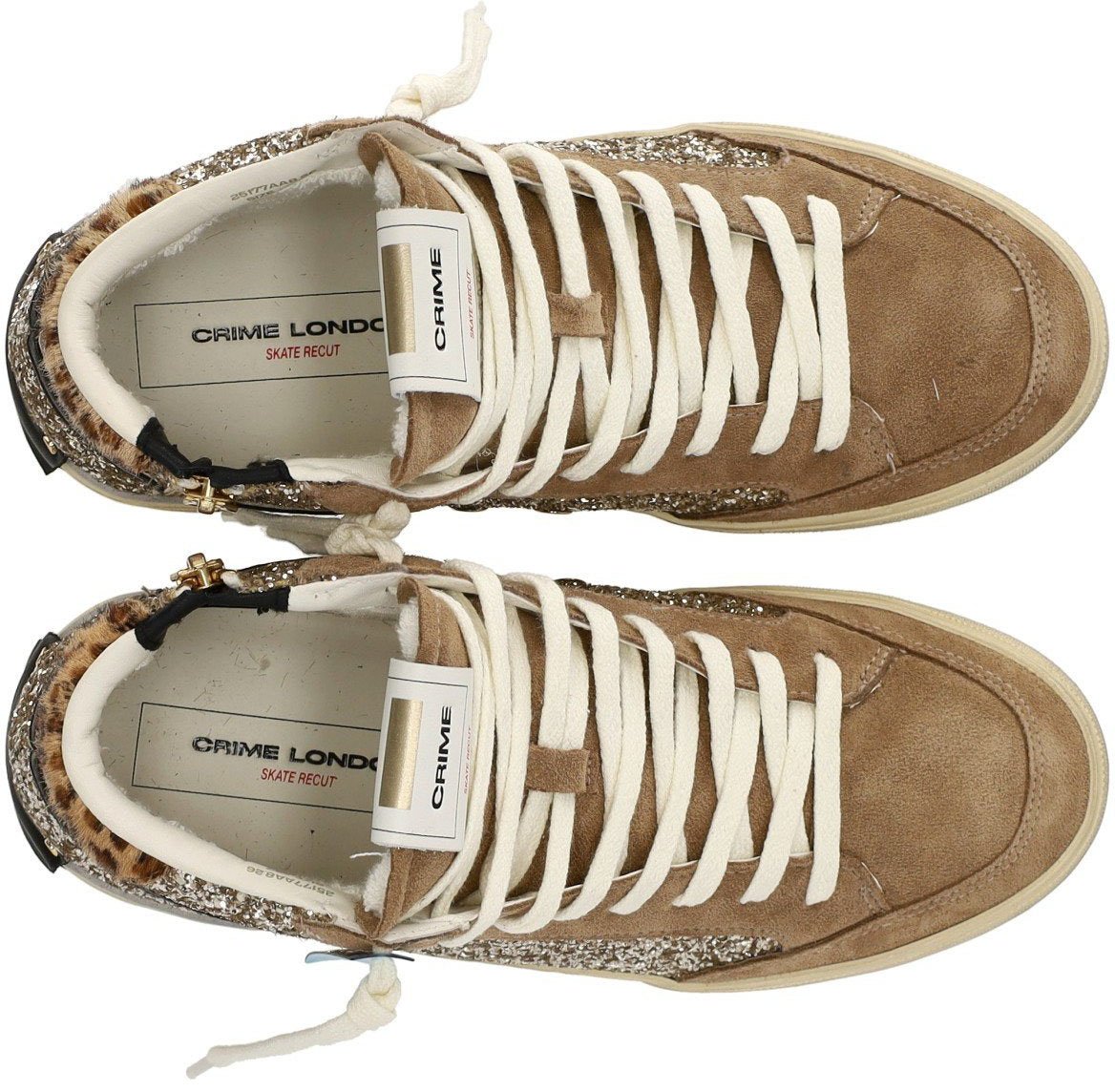 Crime London CRIME LONDON SK8 RECUT HIGH SNEAKER Beige