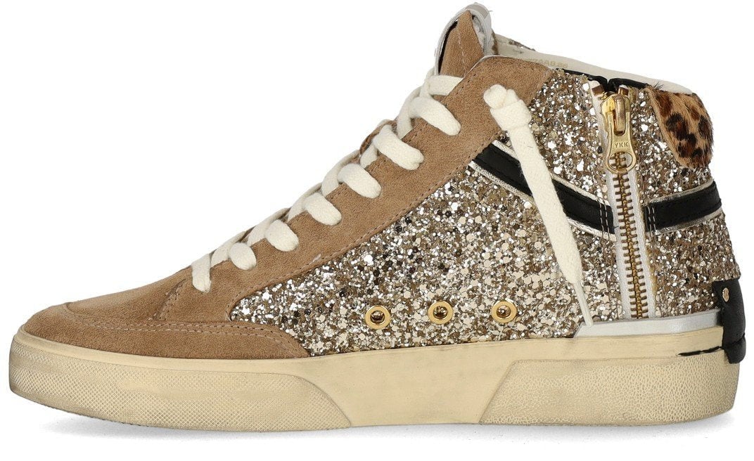 Crime London CRIME LONDON SK8 RECUT HIGH SNEAKER Beige