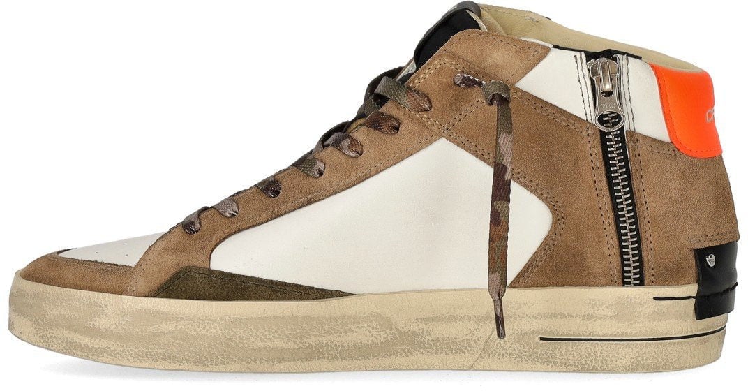 Crime London CRIME LONDON SK8 DELUXE MID AND WHITE SNEAKER Beige