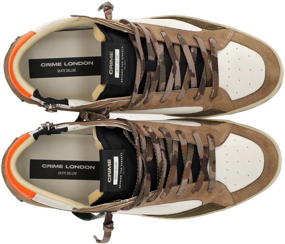 Crime London CRIME LONDON SK8 DELUXE MID AND WHITE SNEAKER Beige