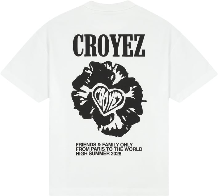 Croyez Flower And Heart T-Shirt Wit