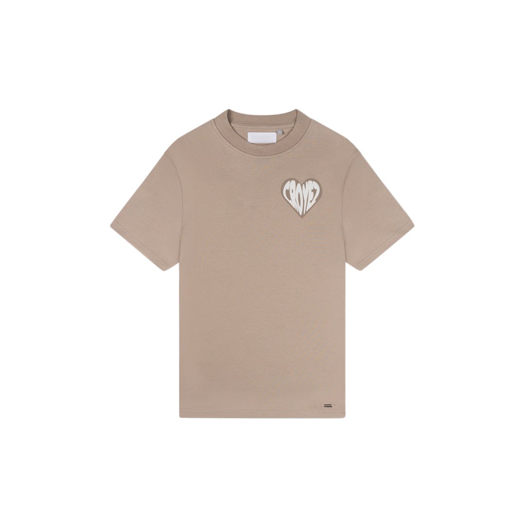 Croyez Croyez Puffed Heart T-Shirt Beige