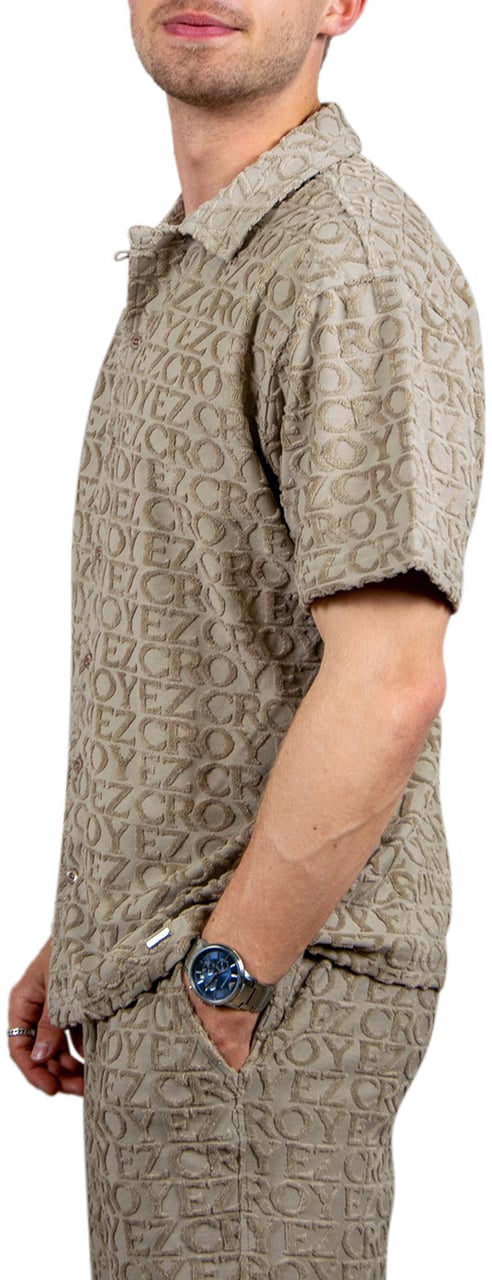 Croyez Croyez Monogram Towelling Shirt Beige