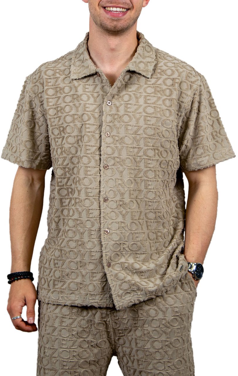 Croyez Croyez Monogram Towelling Shirt Beige