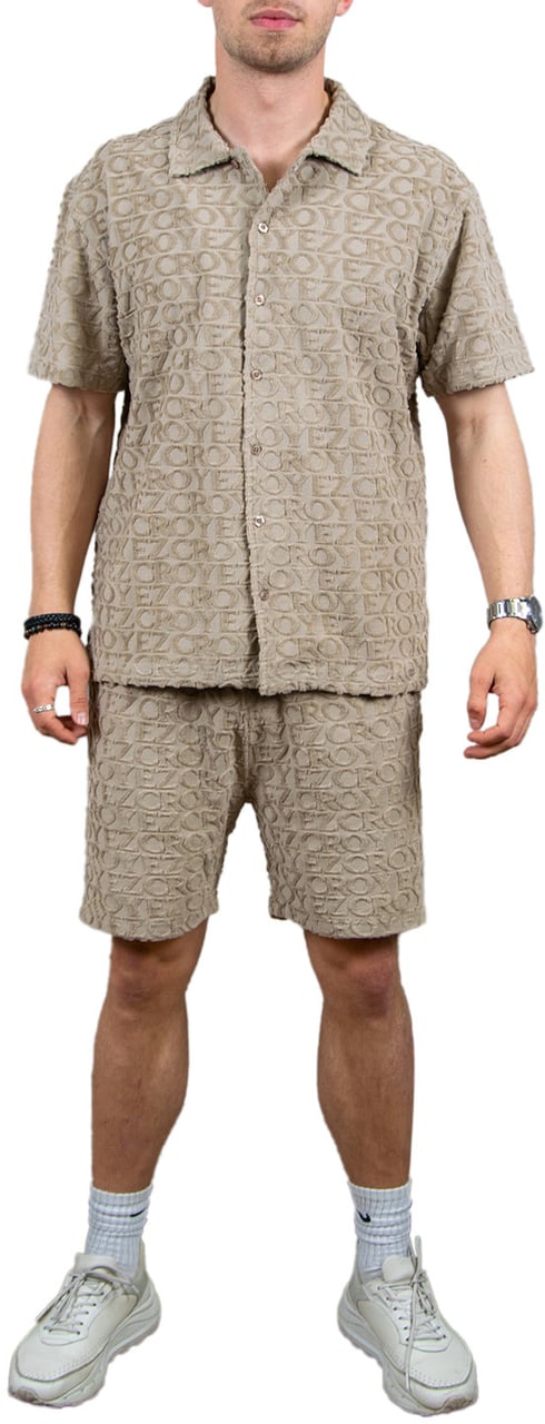 Croyez Croyez Monogram Towelling Shirt Beige