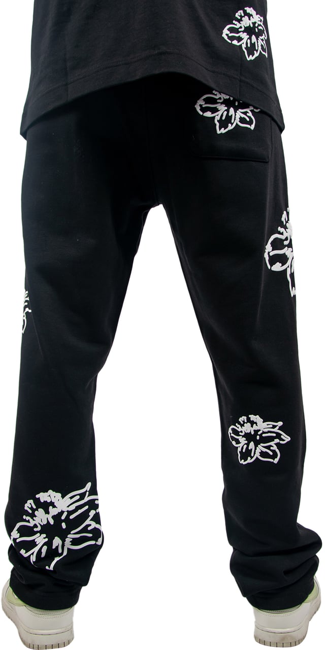 Croyez Croyez Straight Leg Flower Sweatpants Zwart