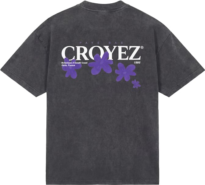 Croyez Botanique T-Shirt CRA30026061 Acid Wash/Dark Purple 59002 Paars