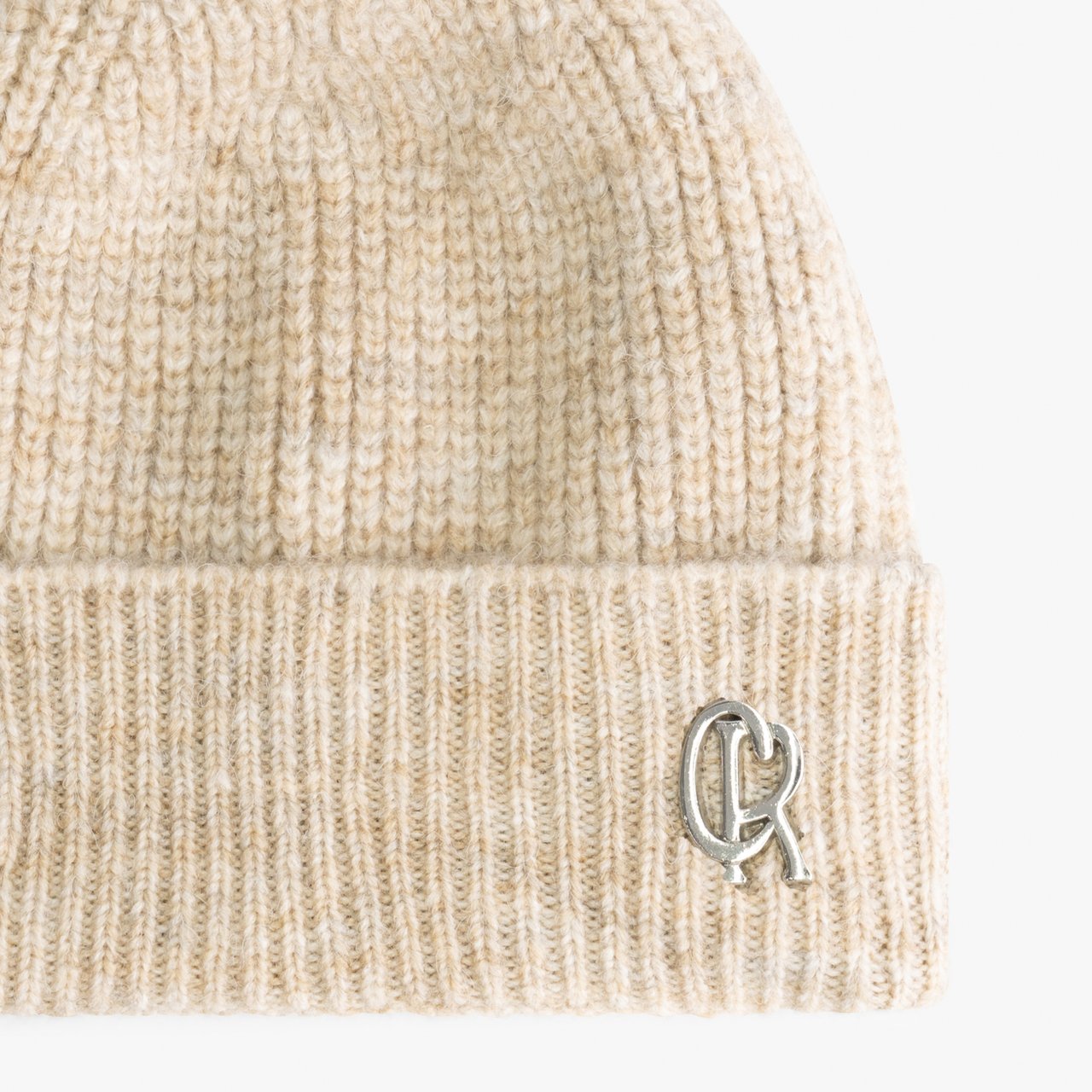 Croyez Croyez Initial Beanie Beige