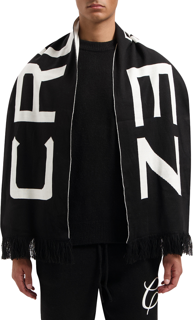 Croyez Croyez Jacquard Logo Scarf Zwart