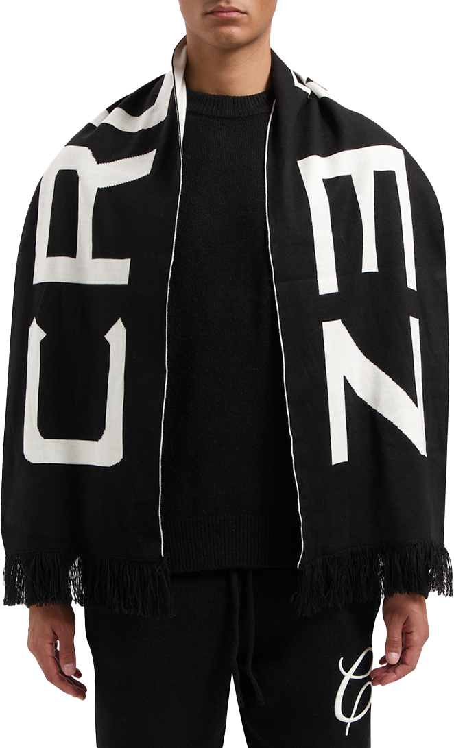 Croyez Croyez Jacquard Logo Scarf Zwart