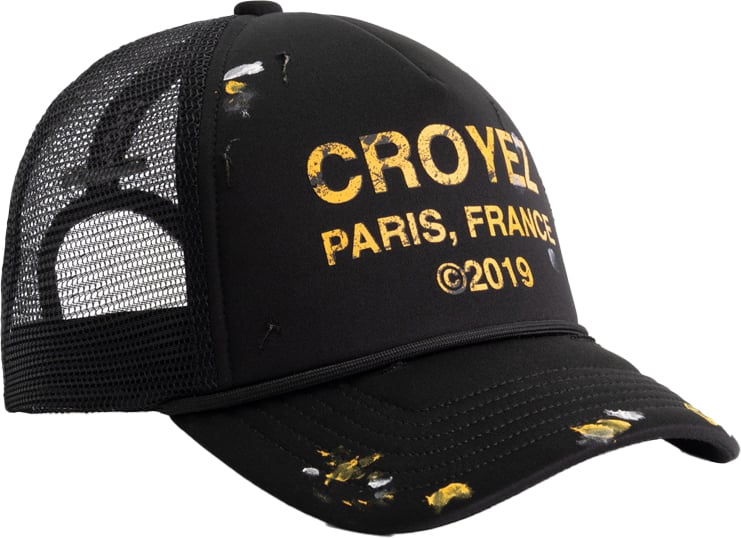 Croyez Croyez Damaged Gallery Trucker Cap Zwart