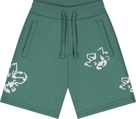 Croyez Croyez Mini Initial Flower Shorts Groen