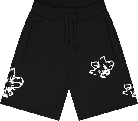 Croyez Croyez Mini Initial Flower Shorts Zwart