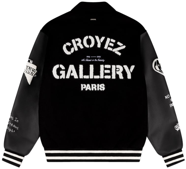 Croyez Croyez Artwork Varsity Jacket Zwart