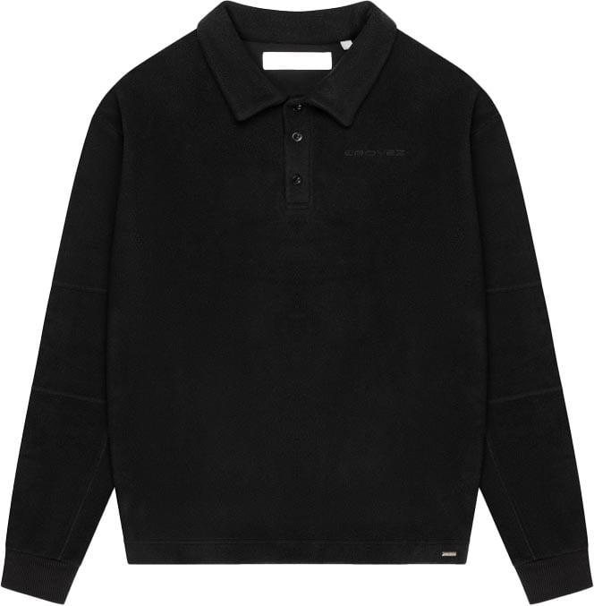 Croyez Croyez Fleece Polo Sweater Zwart