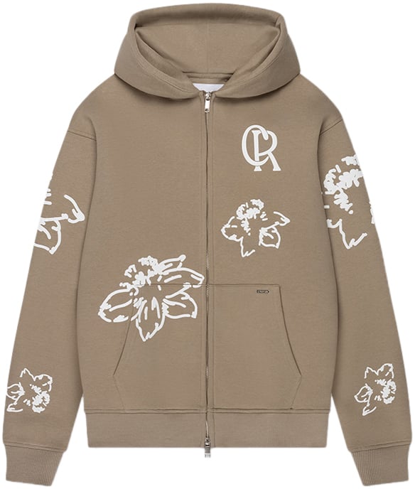Croyez Croyez Flower Zip-Hoodie Beige