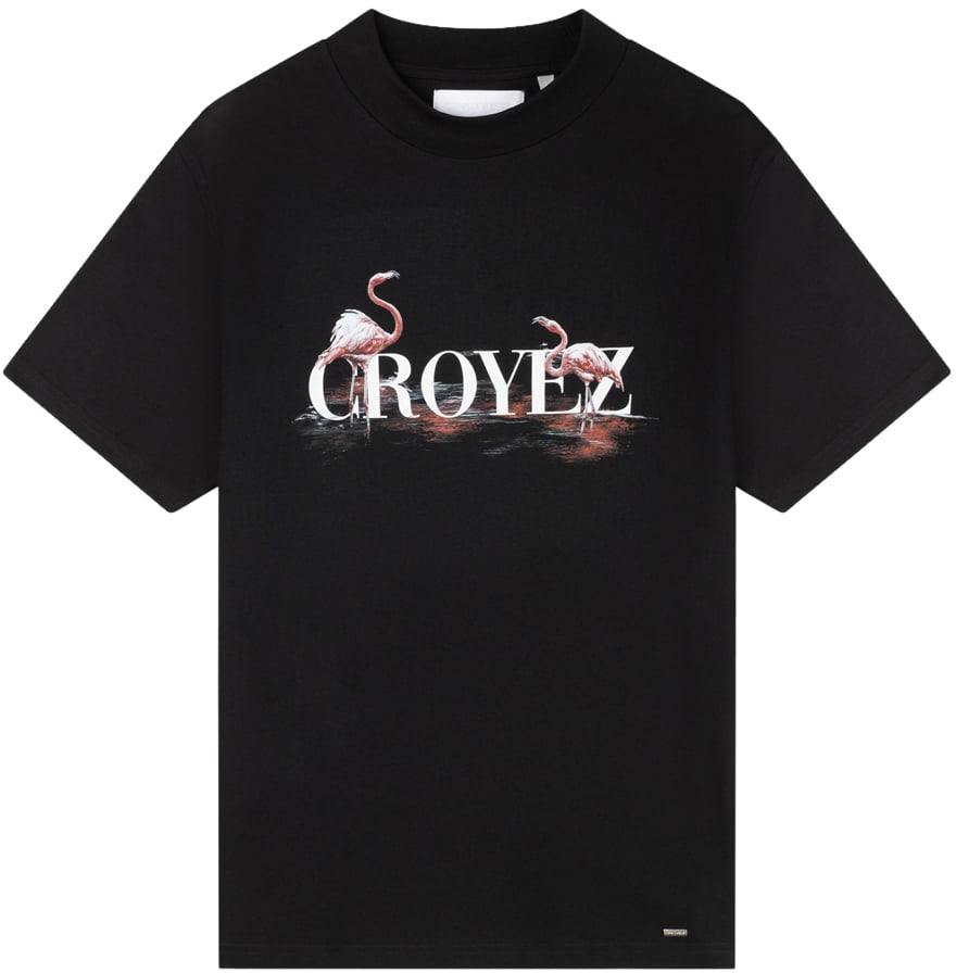 Croyez Croyez Pink Flamingo T-Shirt Zwart