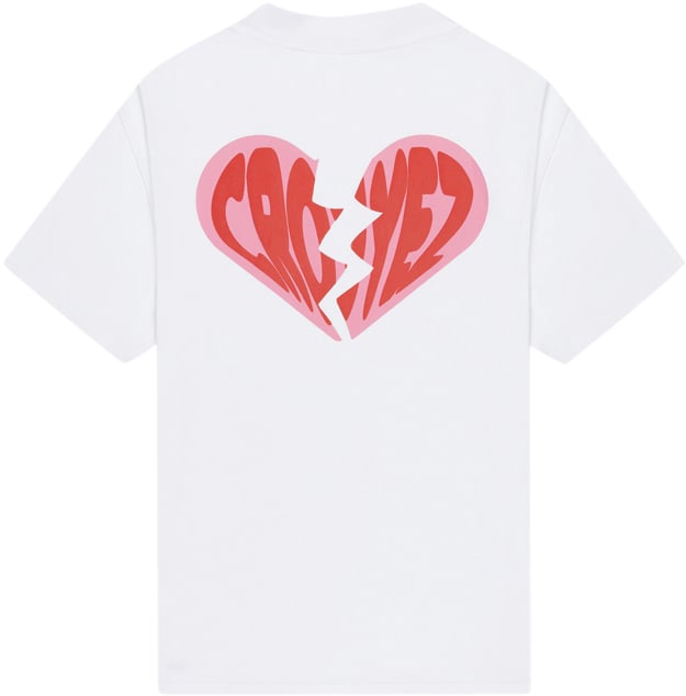 Croyez Croyez Broken Puffed Heart T-Shirt Wit